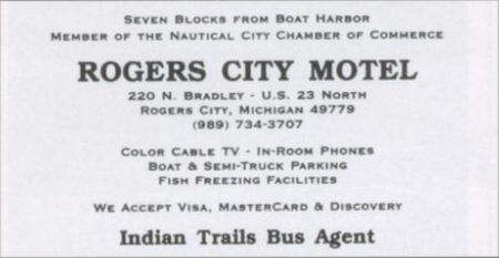 Rogers City Motel - Vintage Yearbook Ad
